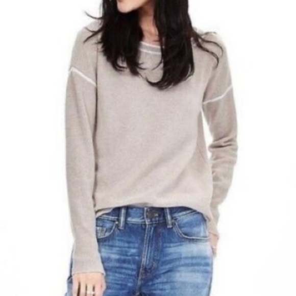 Banana Republic Sweaters - Banana Republic Filpucci Merino Wool Sweater Women's S Gray White Casual Retro